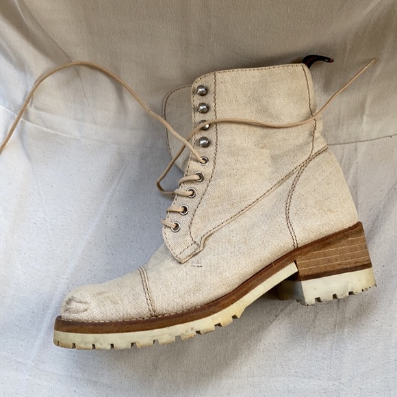Espace   Vintage Linen Boots - Picture 1 of 16